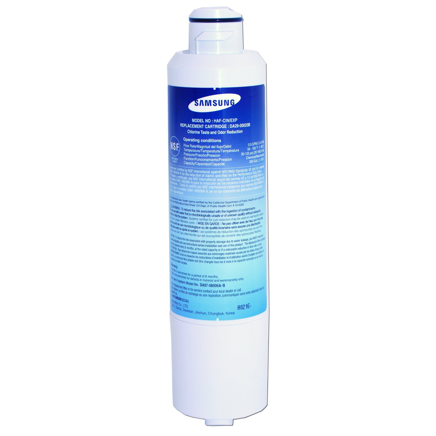 Samsung DA29-00020B Refrigerator Water Filter, 1-Pack- Model:HAF-CIN